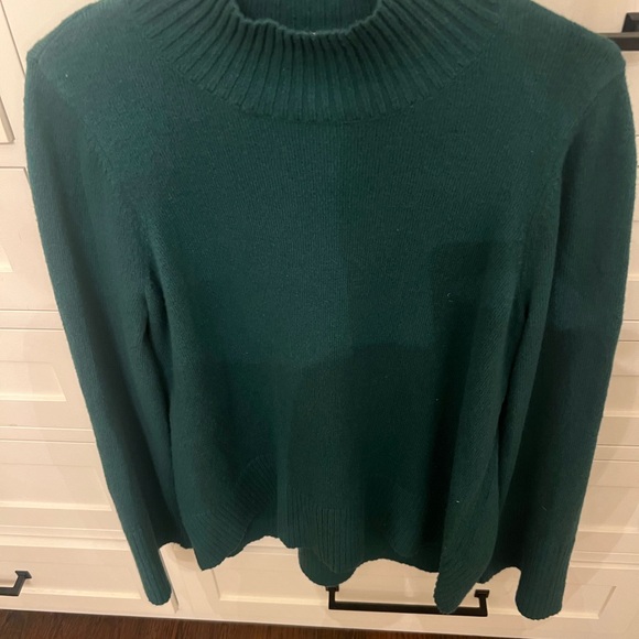 LOFT Green Mock Neck Sweater - Picture 2 of 2